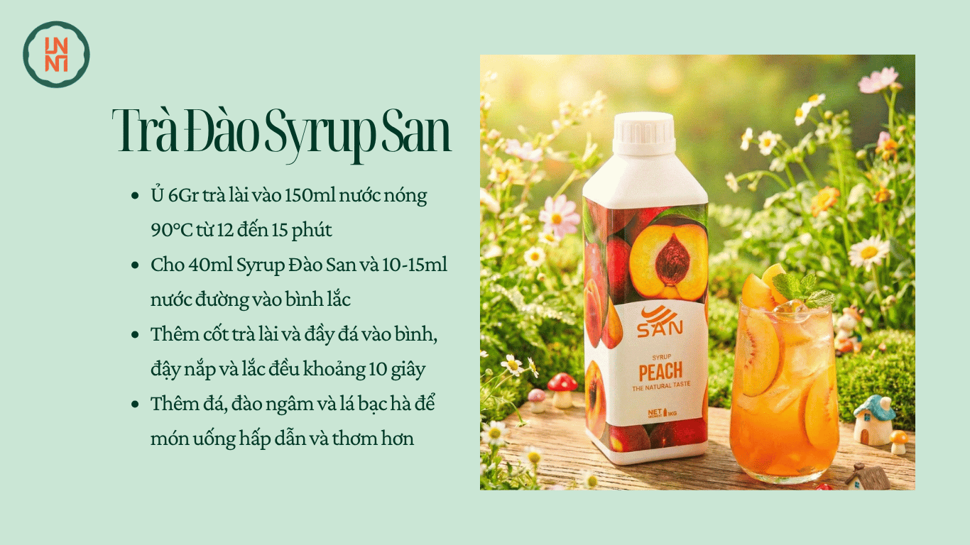 Công thức trà đào với Syrup San