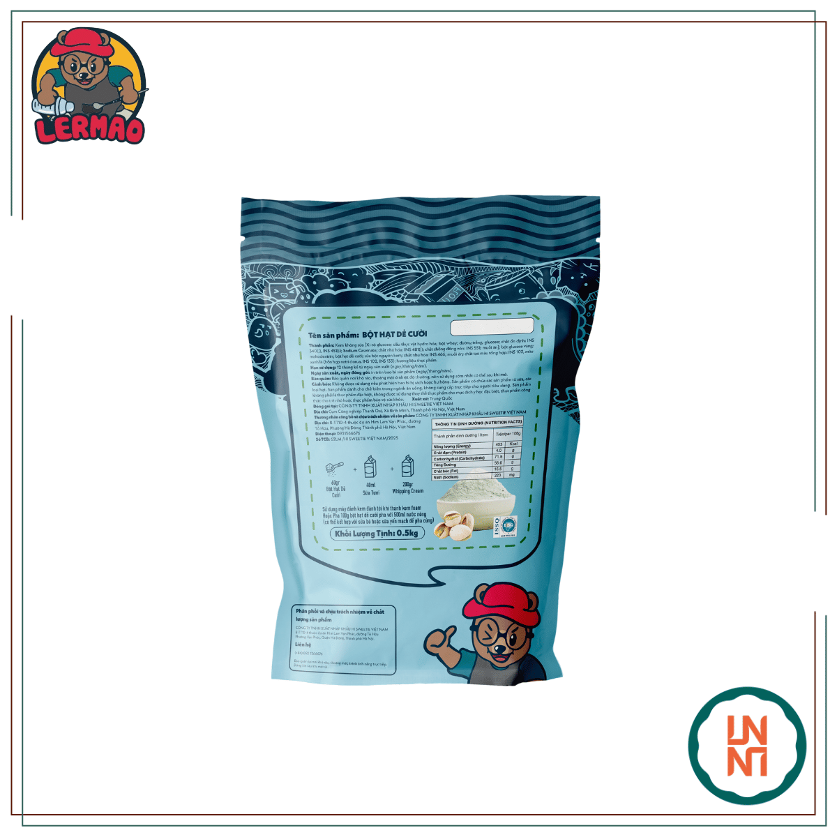 Lermao Bột Hạt Dẻ Cười 1Kg