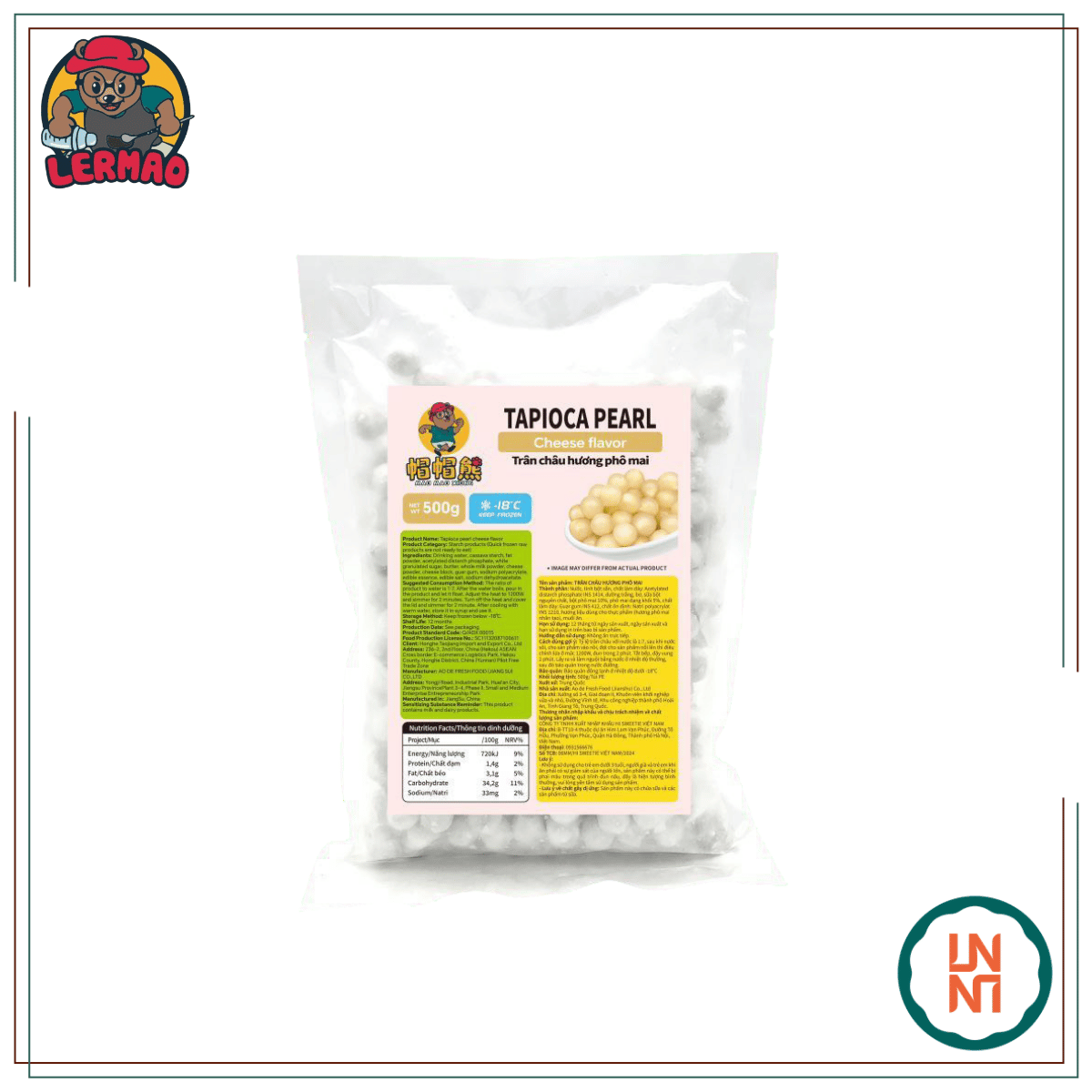 Lermao Trân Châu Hương Phô Mai 500Gr