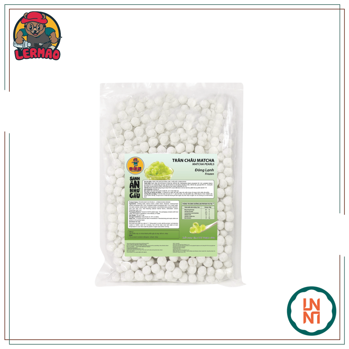 Lermao Trân Châu Nhân Matcha 500Gr