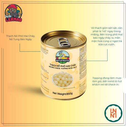 Lermao Thạch Nổ Phô Mai Chảy 850Gr