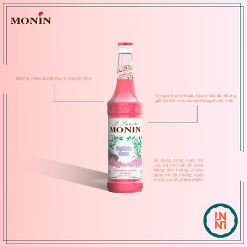 Syrup Monin Bubble Gum 700ml (Siro Kẹo Cao Su Monin)