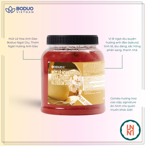 Mứt Boduo Lê Hoa Anh Đào 900Gr