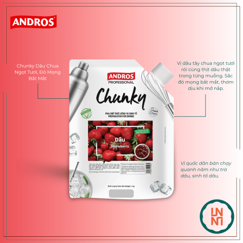 Mứt Chunky Dâu 1Kg (Andros Chunky Strawberry)