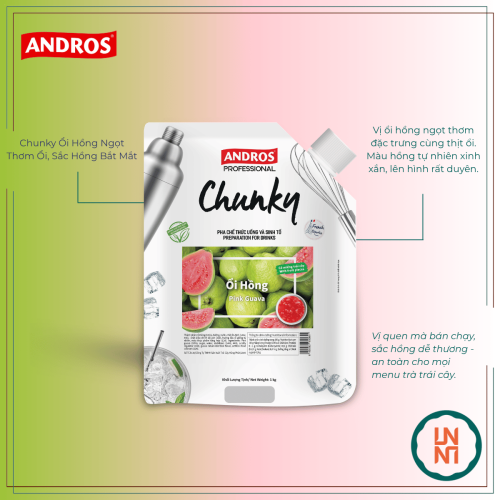 Mứt Chunky Ổi Hồng 1Kg (Andros Chunky Pink Guava)