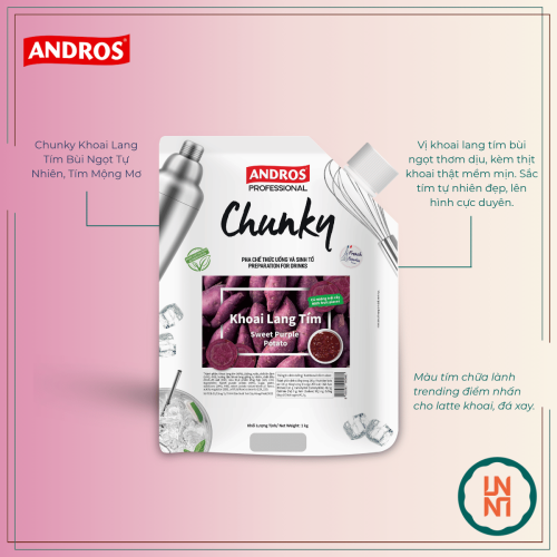 Mứt Chunky Khoai Lang Tím 1Kg (Andros Chunky Sweet Purple Potato)
