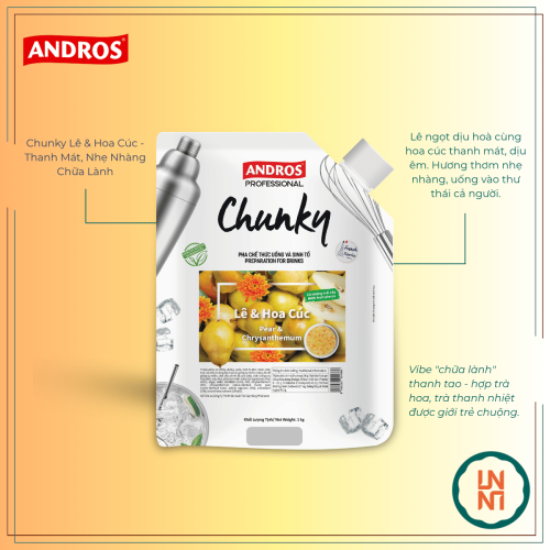 Mứt Chunky Lê & Hoa Cúc 1Kg (Andros Chunky Pear & Chrysanthemum)
