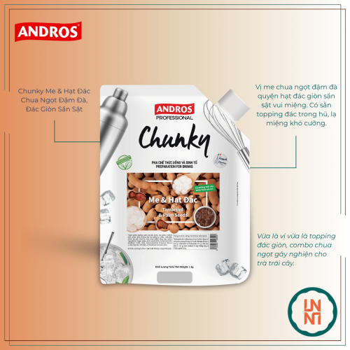 Mứt Chunky Me & Hạt Đác 1Kg (Andros Chunky Tamarind & Palm Seeds)