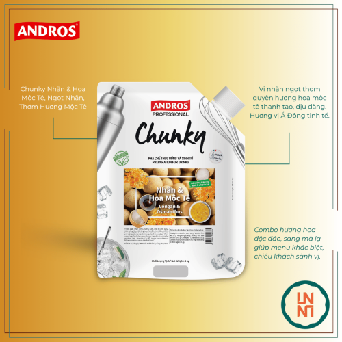 Mứt Chunky Nhãn & Hoa Mộc Tê 1Kg (Andros Chunky Longan & Osmanthus)