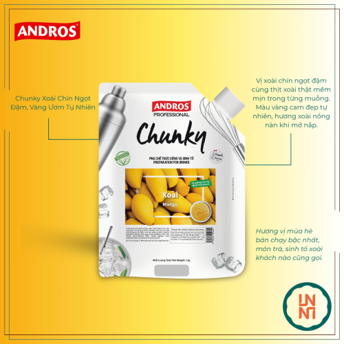 Mứt Chunky Xoài 1Kg (Andros Chunky Mango)