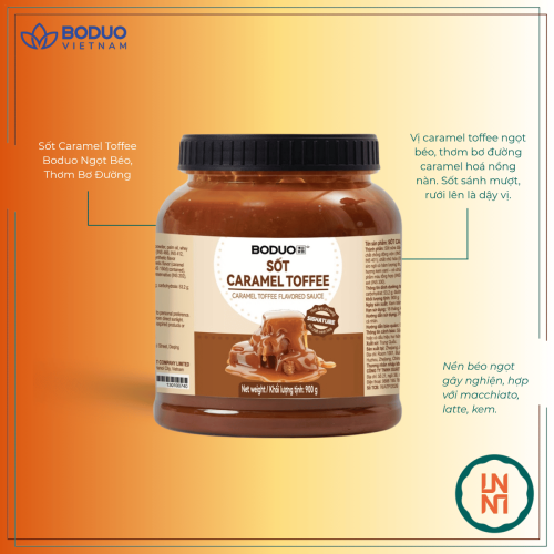 Sốt Boduo Caramel Toffee 900Gr