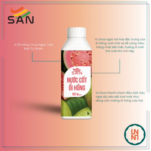 Nước Cốt Ổi Hồng Syrup San 1Kg